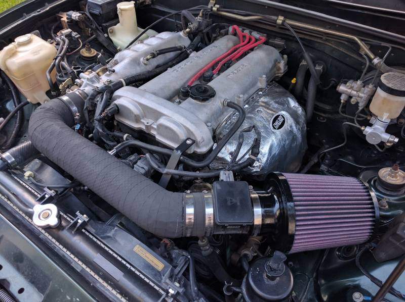 Engine after installing head shields