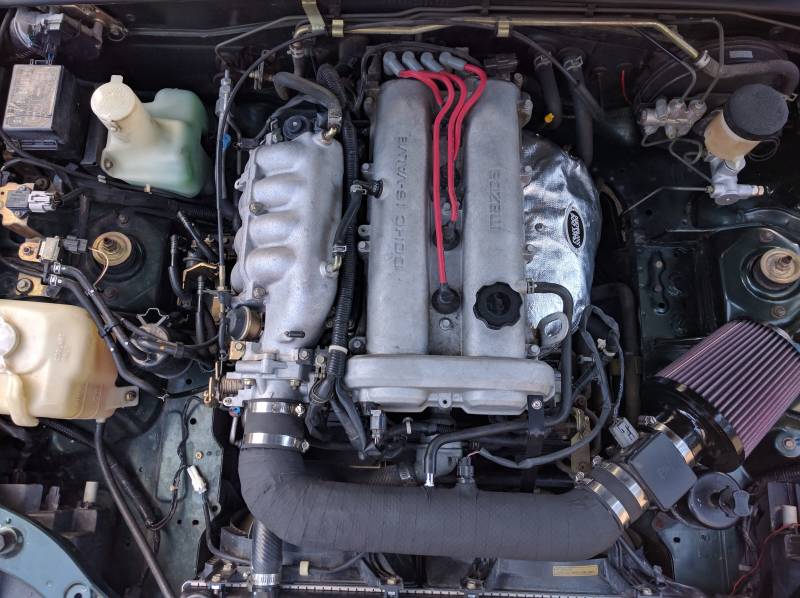 Engine after installing head shields