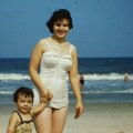 1956-07 Gloria Dean & Judy Glover at the beach
