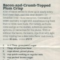 Bacon and Crumb topped Plum Crisp