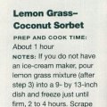 Lemon Grass Coconut Sorbet