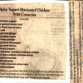 Spicy Yogurt Marinated Chicken with Couscous