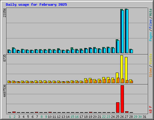 Daily usage for February 2025