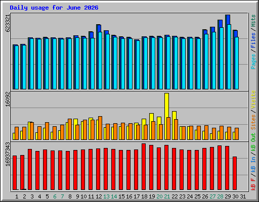 Daily usage for June 2026