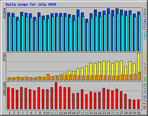 Daily usage for July 2026