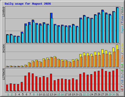 Daily usage for August 2026